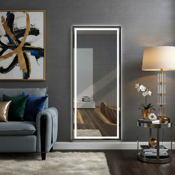 Rectangular LED Dressing Mirror with Backlit Frame – Modern and Slim Design for Stylish Spaces 1