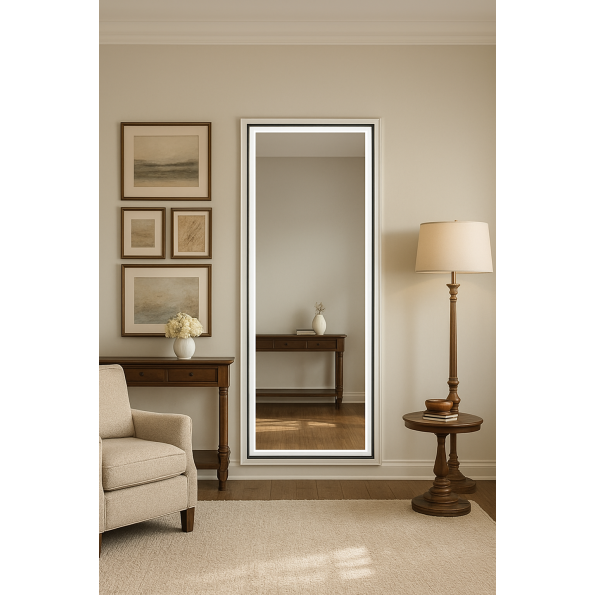 Rectangular LED Dressing Mirror with Backlit Frame – Modern and Slim Design for Stylish Spaces 2