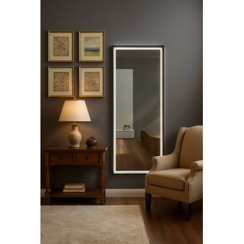 Rectangular LED Dressing Mirror with Backlit Frame – Modern and Slim Design for Stylish Spaces 3