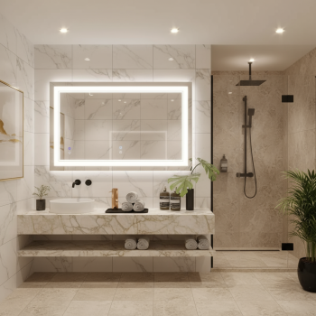 Rectangular LED Mirror with Built-in Backlighting | Modern Frameless Bathroom Mirror 3