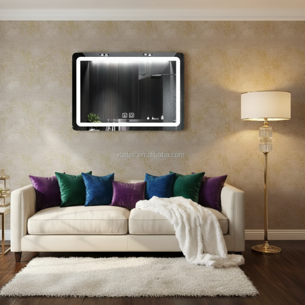 Rectangular LED Mirror with Soft Backlighting | Modern Frameless Bathroom Mirror 4