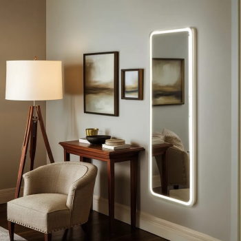 Tall LED Bathroom Mirror – Modern Rectangular Mirror with Backlit LED Lighting 3