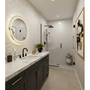 AuraLuxe™ Mandala LED Mirror India – Golden Glow Round Mirror with Intricate Pattern and Touch Sensor 1