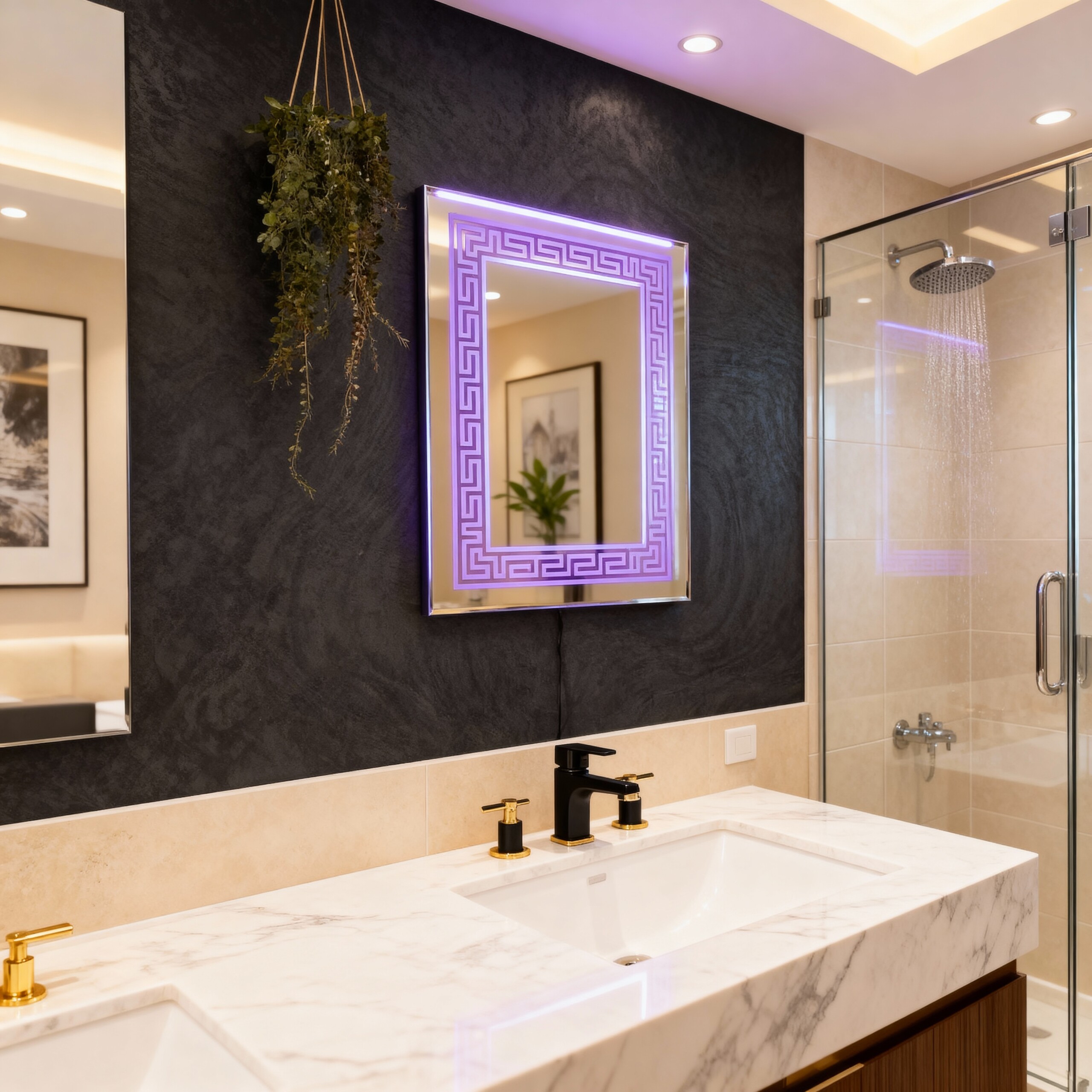 led rectangle wall mirror in blue colour led rectangle wall mirror in blue colour etgfiz