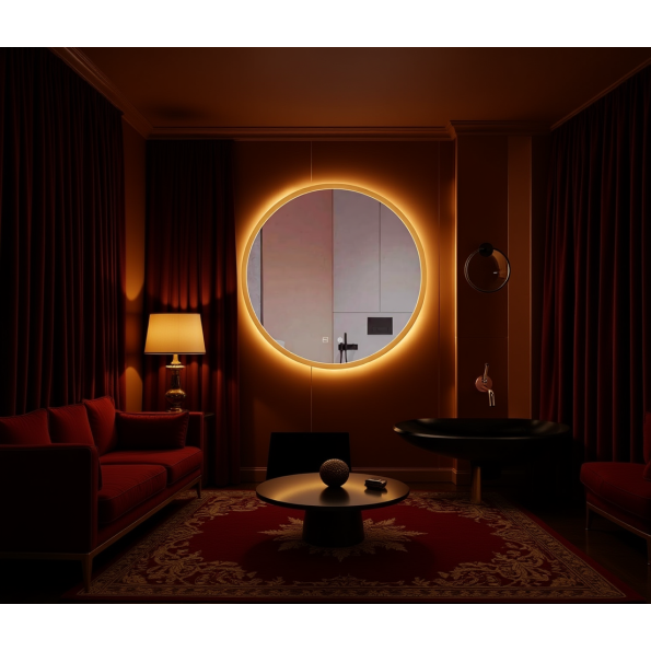 Circular LED Mirror with Soft Backlighting | Modern Frameless Bathroom Mirror 6