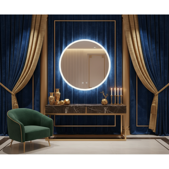 Circular LED Mirror with Soft Backlighting | Modern Frameless Bathroom Mirror 5