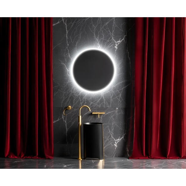 Circular LED Mirror with Soft Backlighting | Modern Frameless Bathroom Mirror 4