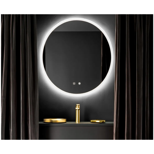 Circular LED Mirror with Soft Backlighting | Modern Frameless Bathroom Mirror 3