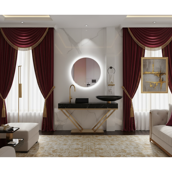 Circular LED Mirror with Soft Backlighting | Modern Frameless Bathroom Mirror 2
