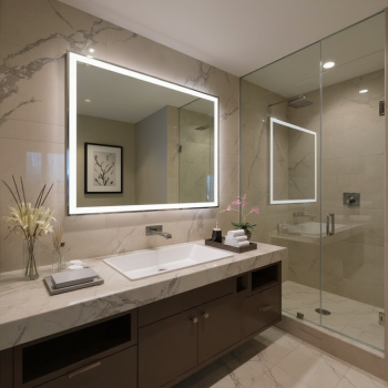 Rectangular LED Mirror with Framed Backlighting | Modern Bathroom Mirror 3