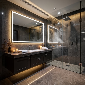 Premium LED Vanity Mirror with Ambient Lighting Design