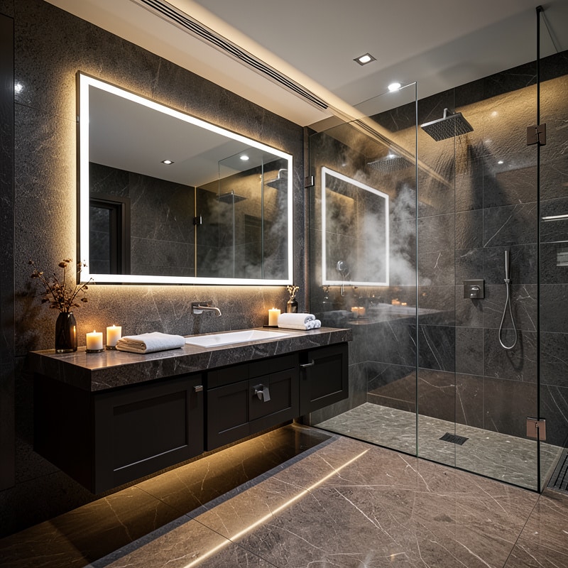 Premium LED Vanity Mirror with Ambient Lighting Design