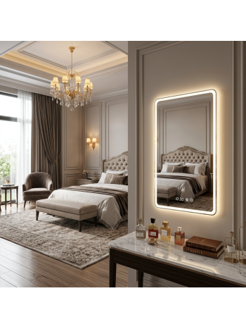 Luxury LED Mirror for Bedroom Vanity with Soft Ambient Lighting