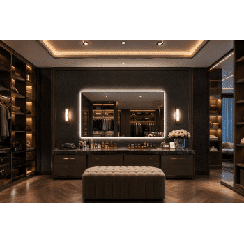 Luxury Walk-In Wardrobe LED Mirror with Backlit Vanity Lighting