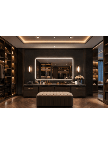 Luxury Walk-In Wardrobe LED Mirror with Backlit Vanity Lighting