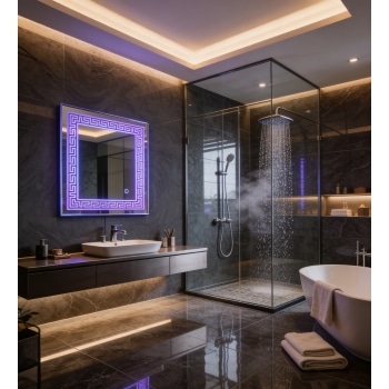 Decorative LED Mirror with Modern Pattern Glow