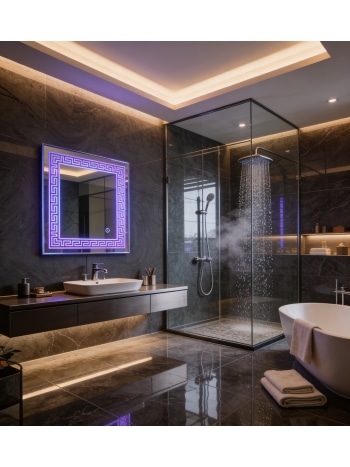 Decorative LED Mirror with Modern Pattern Glow