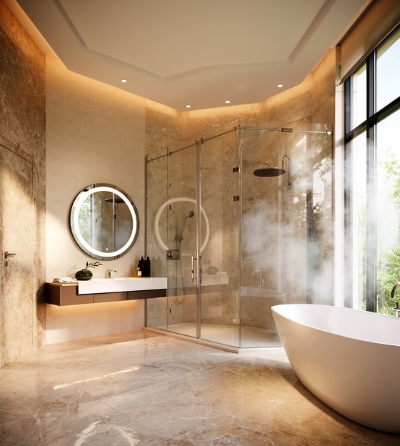 emium Circular LED Mirror with Ambient Lighting