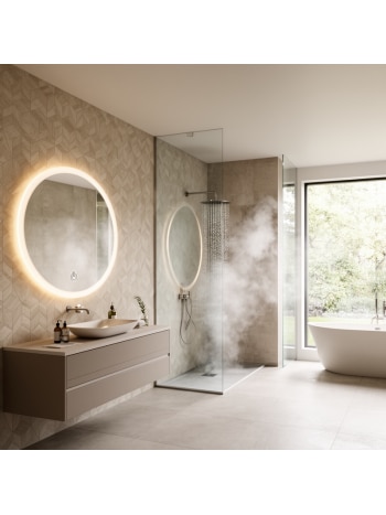 Round LED Bathroom Mirror with Anti-Fog & Touch Sensor