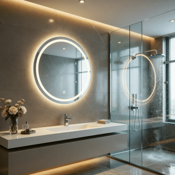 Dual Tone Round LED Mirror with Touch Sensor & Anti-Fog