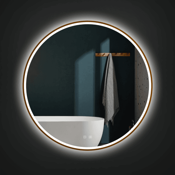Oval Bathroom Cabinet Mirror - Silver gray