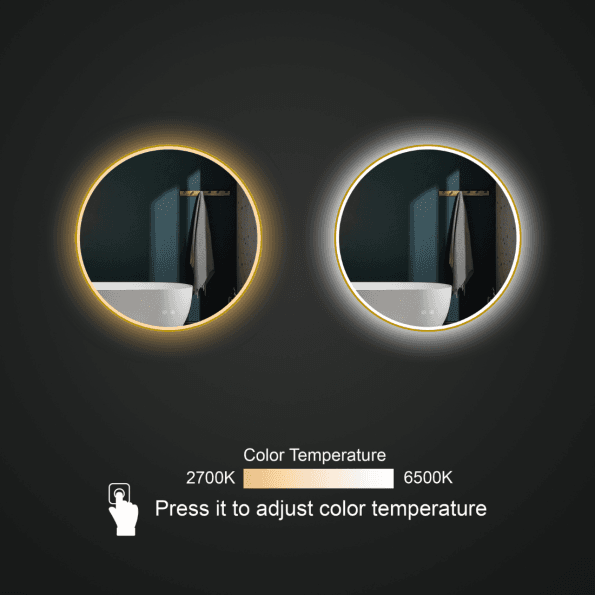 Circular LED Bathroom Mirror – Modern Backlit Round Mirror with Sleek Design