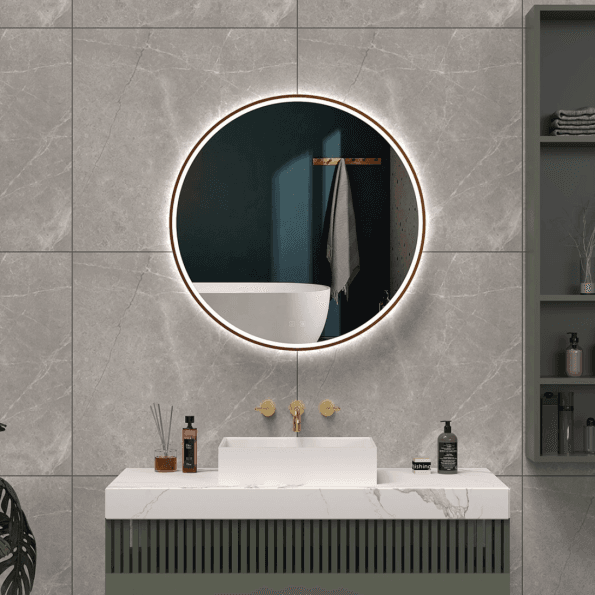 Circular LED Bathroom Mirror – Modern Backlit Round Mirror with Sleek Design