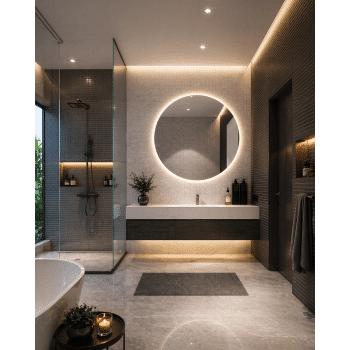 Luxury Round Backlit LED Bathroom Mirror – Modern Wall Mounted Design