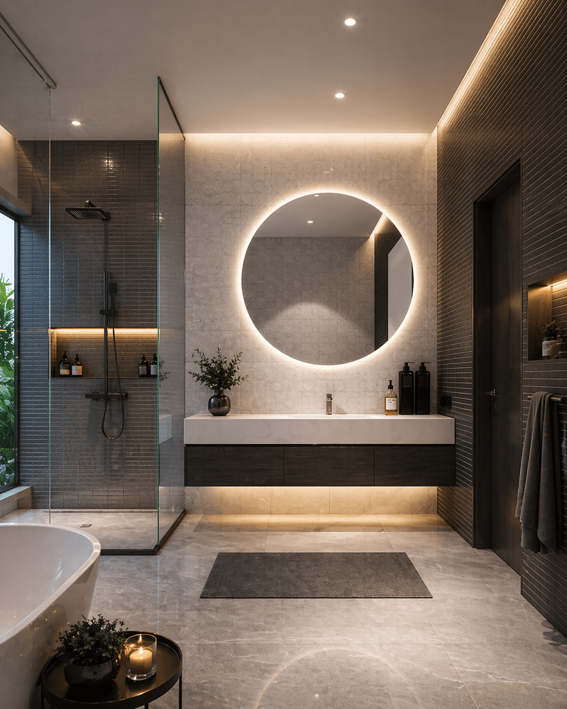 Luxury Round Backlit LED Bathroom Mirror – Modern Wall Mounted Design