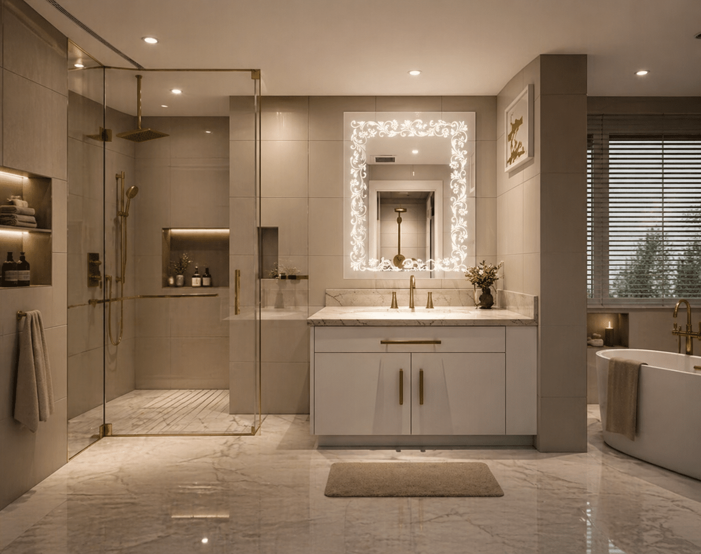Premium Decorative LED Vanity Mirror with Soft Glow