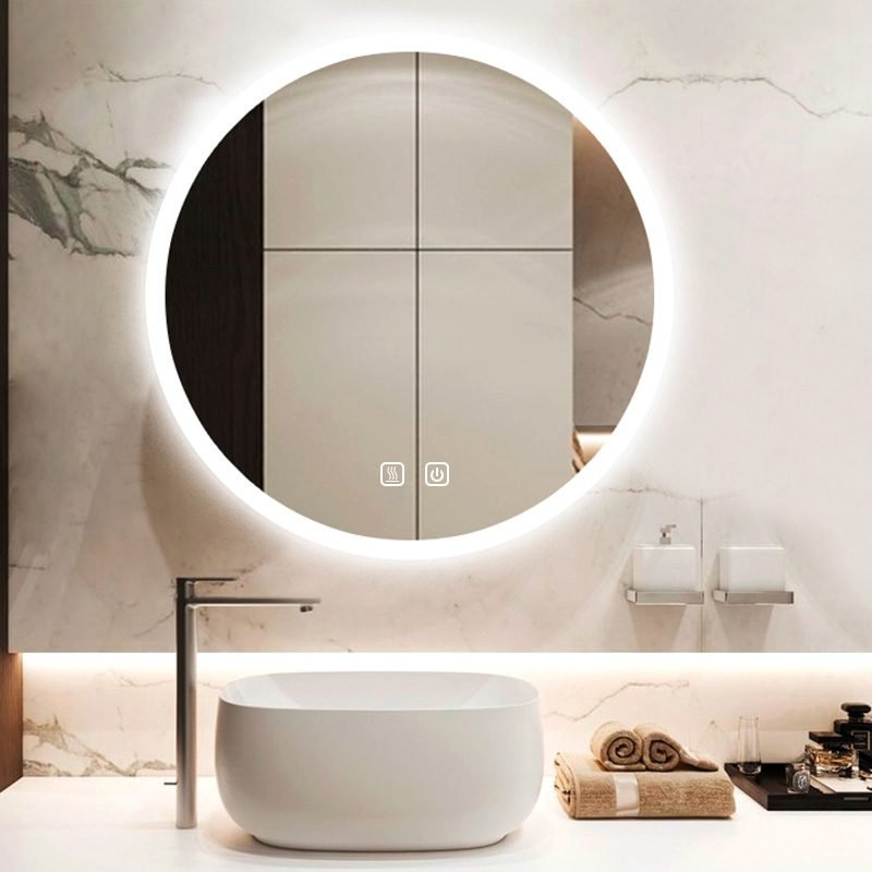 Backlit circular luxury defogging multi functions led bathroom lighted ...