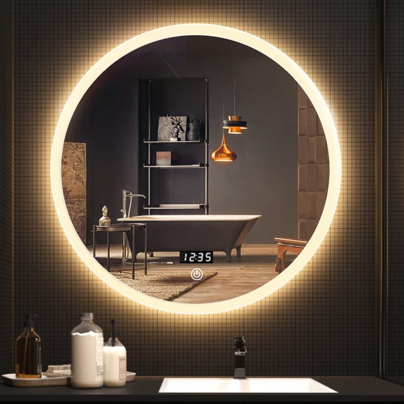 led round wall mirror in silver colour led round wall mirror in silver colour yesghc