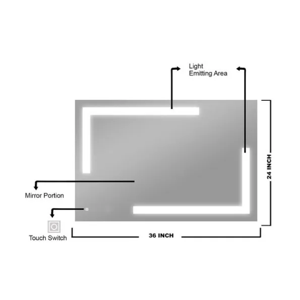 led rectangle wall mirror in silver colour led rectangle wall mirror in silver colour sgh3kz