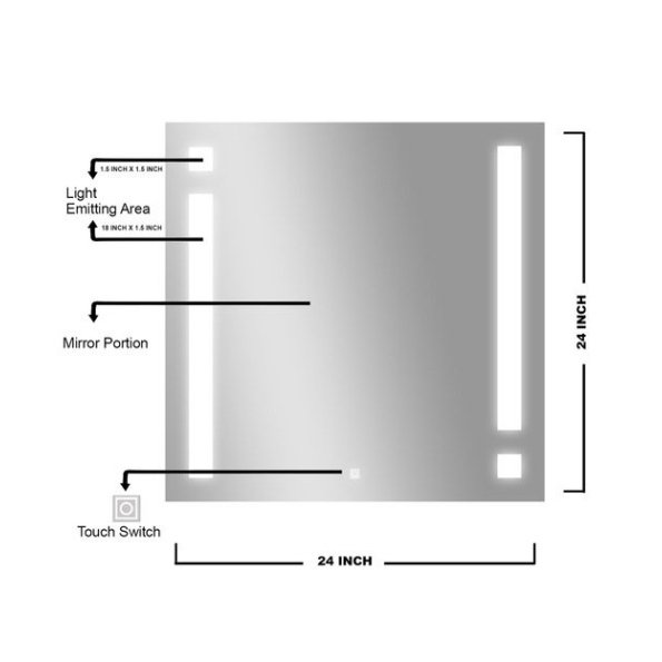 led rectangle wall mirror in silver colour led rectangle wall mirror in silver colour zpiyyl