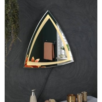 TriGlow™ Triangle LED Mirror India – Designer Geometric Glow Mirror with Warm Golden Lighting
