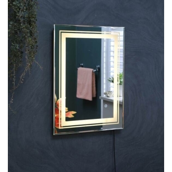 LumaGold™ Golden Glow LED Mirror India – Dual Frame Vanity Mirror with Touch and Anti-Fog