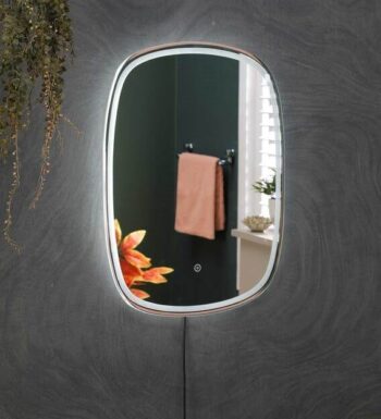 AuraEdge™ Minimalist LED Mirror India – Soft Edge Organic Rectangle Mirror with Touch Sensor