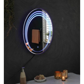 HaloAura™ Oval Halo LED Mirror India – Triple-Ring Glowing Vanity Mirror with Touch Sensor