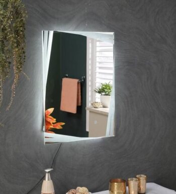 EdgeFlick™ Designer Edge LED Mirror India – Faceted Wall Mirror with Subtle Backlight & Frameless Elegance