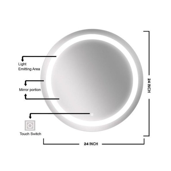 led round wall mirror in silver colour led round wall mirror in silver colour wxr0mu