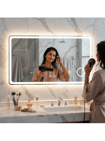 rectangle led mirror with curved corner-ab