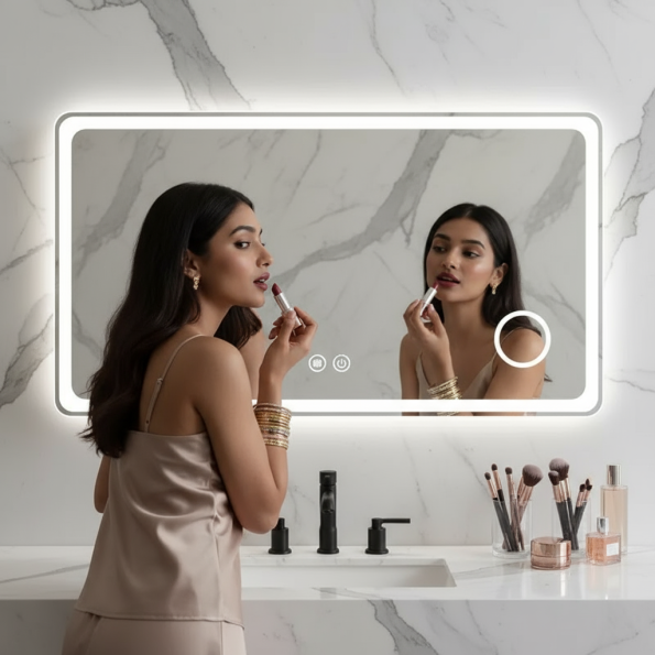rectangle led mirror with curved corner-abc