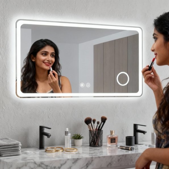 rectangle led mirror with curved corner-abcd
