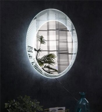 Infinity Glow Oval Mirror with LED Rim – Modern Decorative Wall Mirror