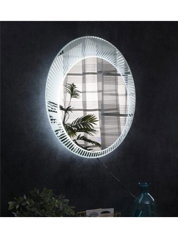 Infinity Glow Oval Mirror with LED Rim – Modern Decorative Wall Mirror