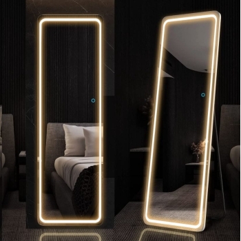 Full-Length LED Mirror with LED Border – Modern Full-Body Mirror for Bedroom and Living Spaces