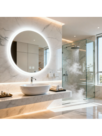 Premium Round LED Vanity Mirror with Soft White Light