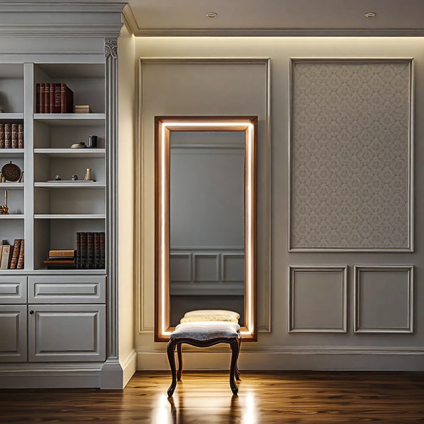 Full-Length LED Mirror with Backlit Frame for Modern Bedrooms 1