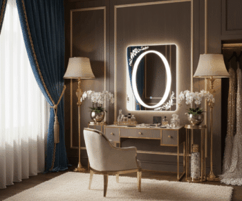 Oval frost designer LED bathroom mirror with sensor touch 3
