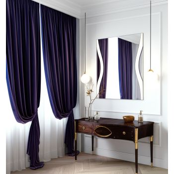 Square LED Mirror with Curved Design and Backlit Edge for Modern Bathrooms 4